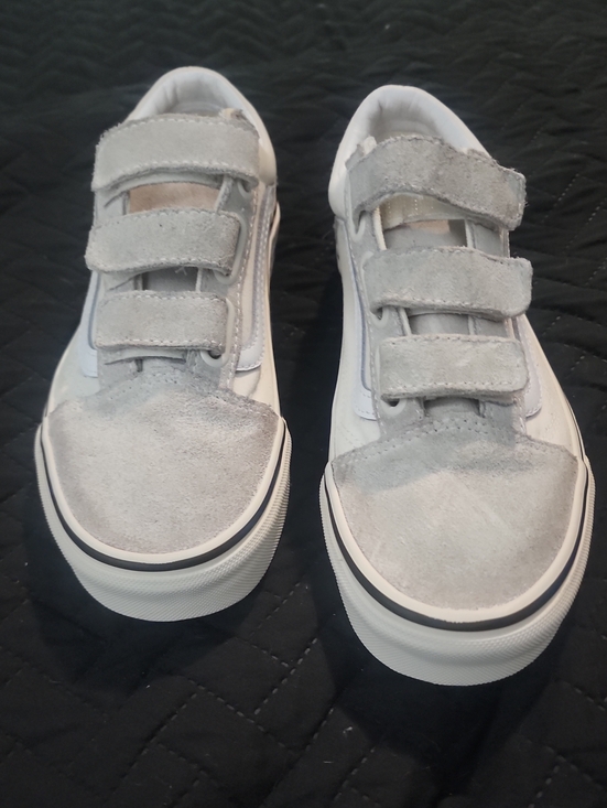 Vans Other - Vans Kids Light Gray Suede Velcro Sneakers